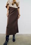 Юбка Stradivarius MIDI, Dark Brown - фото
