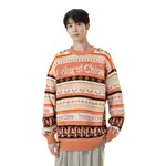 Джемпер Unisex Sunset Orange Jacquard LiNing, оранжевый - фото 4