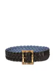 Двусторонний плетеный ремень Etro, синий - фото 2
