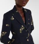 Жаккардовый блейзер с цветочным рисунком Erdem, Midnight Blue - фото 4