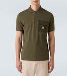 Хлопковая пике-поло Moncler, оливковый - фото 3