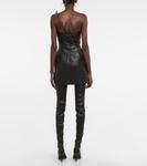 Кожаное мини-платье David Koma, черный - фото 3