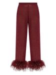Брюки с отделкой из перьев Oséree, красный - фото