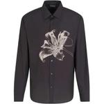 Рубашка с цветочным принтом EMPORIO ARMANI, черный - фото 3