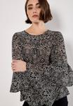 Блуза Apricot PAISLEY RUFFLE SLEEVE, Black - фото 4
