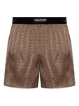 Шёлковые боксеры в горошек Tom Ford, коричневый - фото