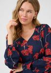 Блуза Kaffe KACARLA, Midnight Red Flowers/Dark Blue - фото 4