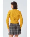 Пуловер с витой ребристой отделкой Kocca, желтый - фото 4