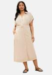 Платье-рубашка PLUS SIZE FIT MIDI Lipsy, бежевый - фото