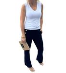 Брюки Ponte с золотыми пуговицами темно-синего цвета Veronica M - фото 5