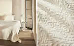 Хлопковое покрывало с геометрическим рисунком Zara Home, экрю - фото 2
