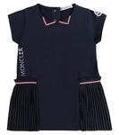 Детское платье из стрейч-хлопка Moncler Enfant, Navy - фото