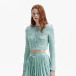 Куртка пальто женская мятно-зеленая Self-portrait - фото 4