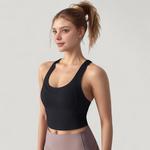 Женский спортивный топ-кроп с перекрестными лямками и круглым вырезом Anna-Kaci, Mauve Pink - фото 3