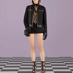 Куртка женская Gucci Canvas, черный / золотой - фото