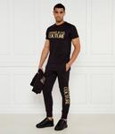 Футболка мужская Versace Jeans Couture облегающего кроя с золотым принтом, черный - фото 2