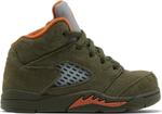 Кроссовки Air Jordan 5 Retro TD 'Olive' 2024, зеленый - фото