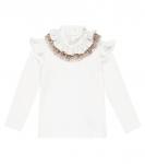 Топ из хлопкового джерси с оборками Monnalisa, Pann - фото