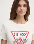 Хлопковая футболка Guess, бежевый - фото 5