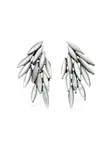 Серьги-подвески в форме листьев Obsidian, серебристый - фото 3