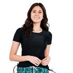 Женский топ для плавания с короткими рукавами Adele Calypsa LLC, черный - фото