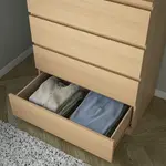Комод с 4 ящиками, дубовый шпон, беленый, 80x100 см, MALM IKEA - фото 2