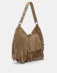 Сумка через плечо Pull&Bear с бахромой коричневого цвета - фото 2