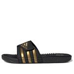 Тапочки adissage slides 'black gold metallic' Adidas, черный - фото