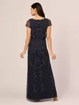 Платье Adrianna Papell Studio Beaded Blouson Sleeve Maxi, цвет midnight - фото 2