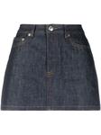 A.P.C. джинсовая юбка миди, синий - фото