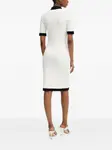 Платье миди с вышитым логотипом KARL LAGERFELD, белый - фото 3