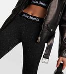 Расклешенные брюки средней посадки с принтом PALM ANGELS, черный - фото 4