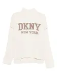 Джемпер с интарсией в виде логотипа Dkny, нейтральный - фото