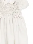 Платье с оборками и бантом La Stupenderia, бежевый - фото 3
