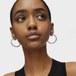 Серьги-кольца Tous Basics Long, 27 мм, серебро - фото 4