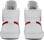 Кроссовки Wmns Air Jordan 1 Mid White University Red, белый - фото 6