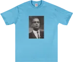 Футболка Supreme Malcolm X Tee 'Light Slate', синий - фото