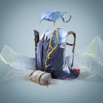 Рюкзак туристический мужской 50+10 л Forclaz MT900 UL, серо-синий - фото 3