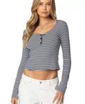 Женский полосатый топ Jocelyn Edikted, синий - фото