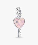 Шарм Pandora Opalescent Heart Key Dangle, сереебро - фото
