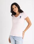 Футболка U.S. Polo Assn Triple Crown V-neck, светло-розовый - фото