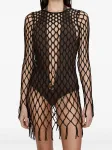 Сетчатое платье мини Christopher Esber, коричневый - фото 4