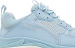 Кроссовки Balenciaga Triple S Sneaker Allover Logo - Light Blue, синий - фото 2