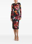 Dolce & Gabbana платье миди с цветочным принтом, черный - фото 2