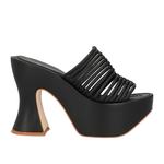 Босоножки Paloma Barceló Leather Round Toeline Spool Heel, черный - фото