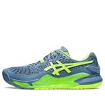 Кроссовки gel resolution 9 'steel blue hazard green' Asics, синий - фото