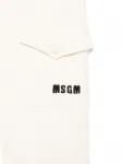 Брюки с вышитым логотипом MSGM Kids, белый - фото 3