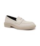 Мокасины женские Boss с добавлением кожи, экрю - фото