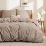 Комплект постельного белья Bedsure, 3 предмета, 220х240/80x80 см, хаки - фото 2