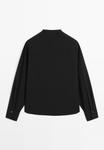 Блуза Massimo Dutti WITH CROSSOVER DETAIL AND BUTTON , Black - фото 7